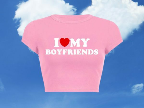 Y2K Aesthetic Boyfriend Tee, Funny Slogan Crop Top, Baddie Girl Graphic T-Shirt