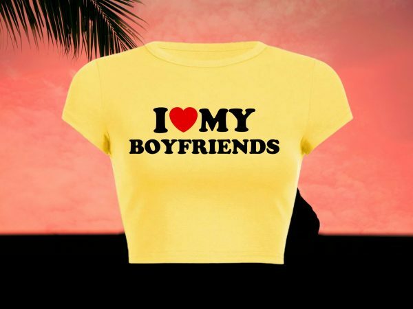 Y2K Aesthetic Boyfriend Tee, Funny Slogan Crop Top, Baddie Girl Graphic T-Shirt