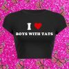 Y2K Aesthetic Boys with Tats Slogan Crop Tee - Streetwear Fashion