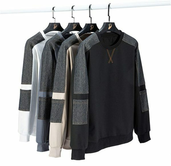 Y2K Aesthetic Color Matching Men's Streetwear Sweatshirt