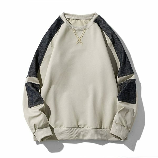 Y2K Aesthetic Color Matching Men's Streetwear Sweatshirt