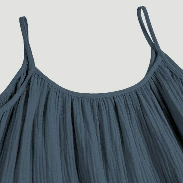 Y2K Aesthetic Cotton Sun Dress for Women - Sleeveless Backless Beachwear