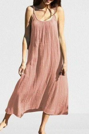 Y2K Aesthetic Cotton Sun Dress for Women - Sleeveless Backless Beachwear