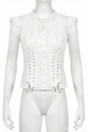 Y2K Aesthetic Court Style Fairycore Blouse with Puff Sleeves