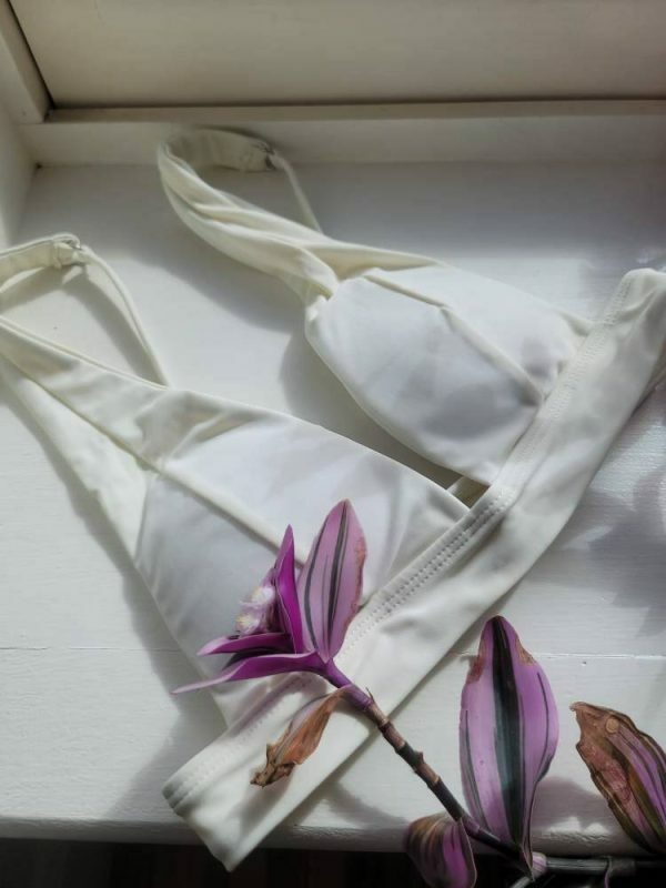 Y2K Aesthetic Cream Color Bikini Top - Vanessa Ivory