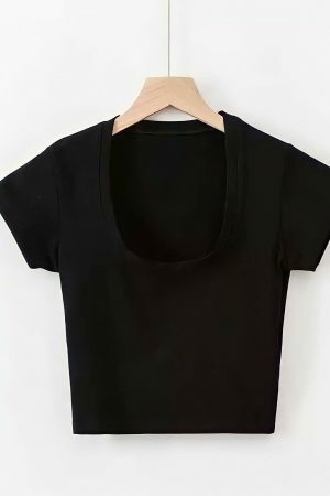 Y2K Aesthetic Cropped Tee Women's Streetwear Top