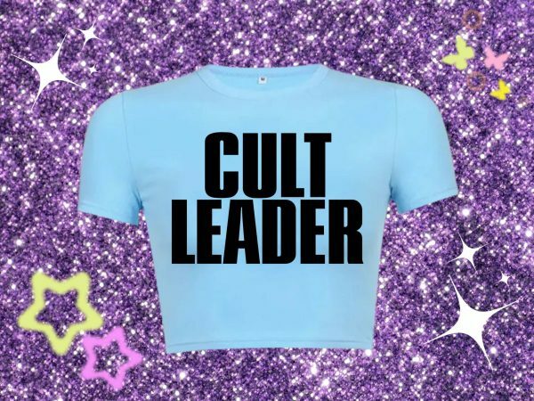 Y2K Aesthetic Cult Leader Funny Baby Tee, Grunge Punk Graphic Print Crop Top