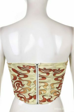 Y2K Aesthetic Fairy Grunge Print Tube Top