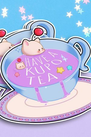 Y2K Aesthetic Fantasy Sticker Set with Tifa's Potion Tea Cup - Streetwear Gamer Gift