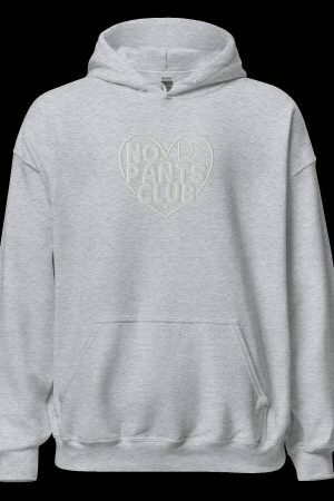 Y2K Aesthetic Heart Embroidered Hoodie - Trendy Streetwear Sweatshirt