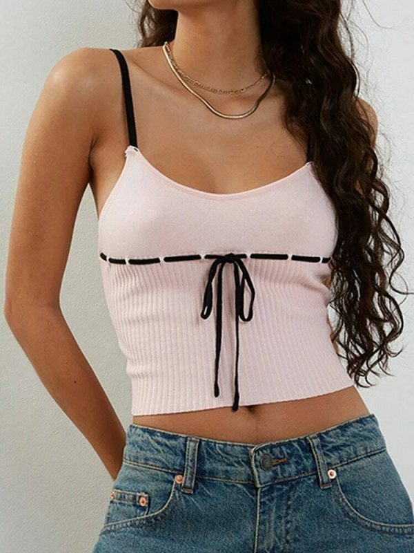 Y2K Aesthetic Knitted Crop Top - Fairy Grunge Button Long Sleeve Slim Fit Tee Harajuku Cami