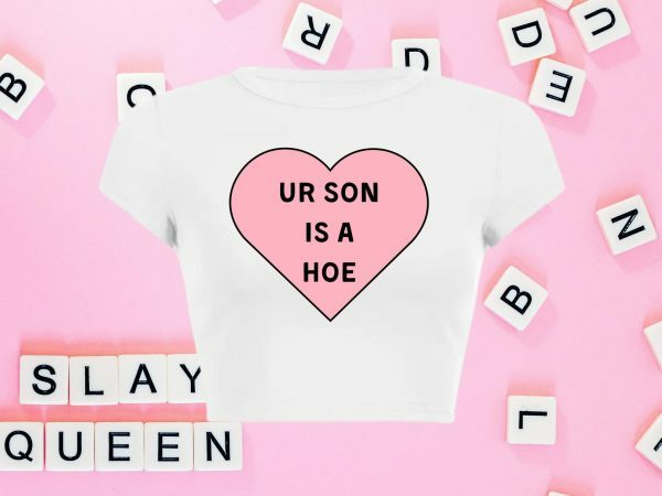 Y2K Aesthetic Offensive Text Baby Tee - Streetwear Slogan Crop Top