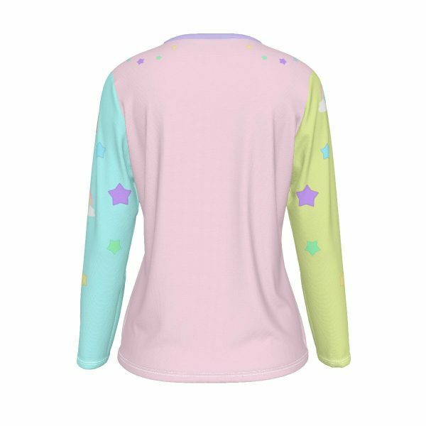 Y2K Aesthetic Pastel Goth Long Sleeve Shirt - Pastel Rainbow Streetwear