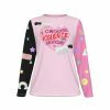 Y2K Aesthetic Pastel Goth Long Sleeve Shirt - Pink and Black