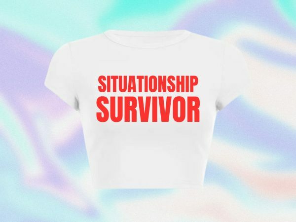 Y2K Aesthetic Situationship Survivor Baby Tee, Funny Slogan Crop Top