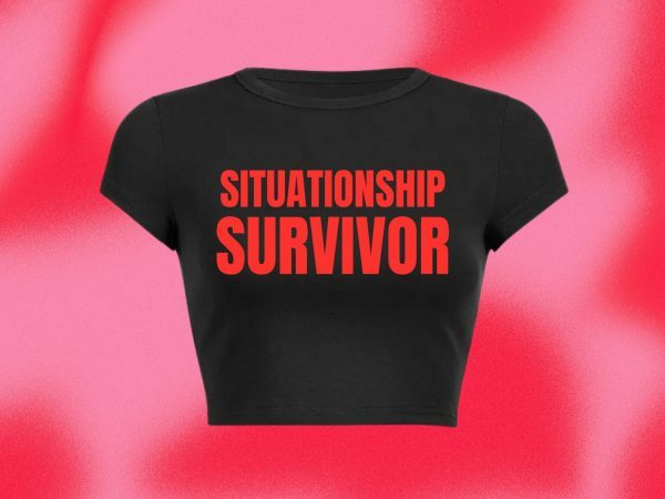 Y2K Aesthetic Situationship Survivor Baby Tee, Funny Slogan Crop Top