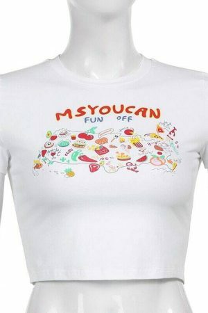 Y2K Aesthetic Sweet Girl Letter Print Crop Top - Vintage Streetwear