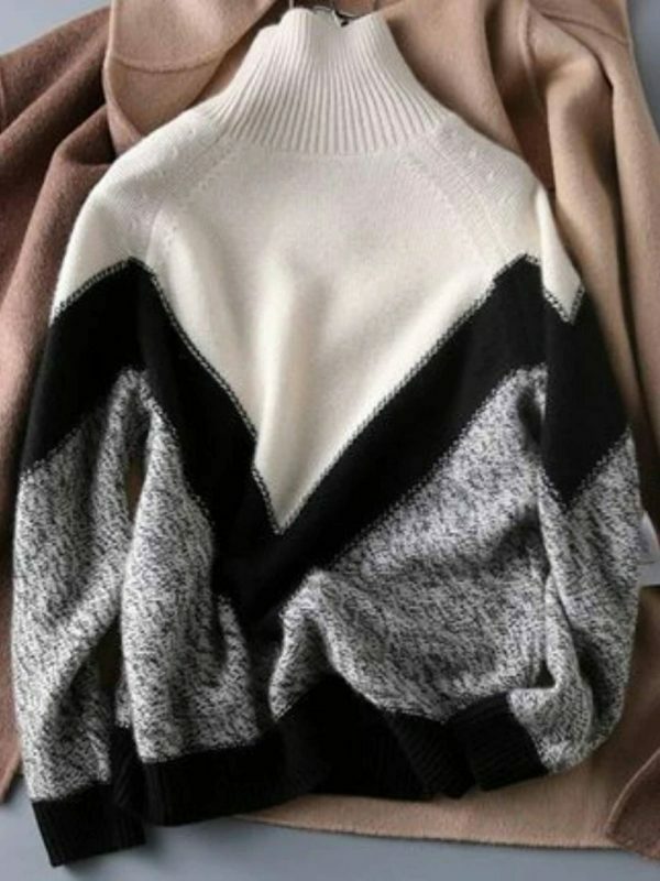 Y2K Aesthetic Turtleneck Sweater for Women - Cozy Winter Streetwear