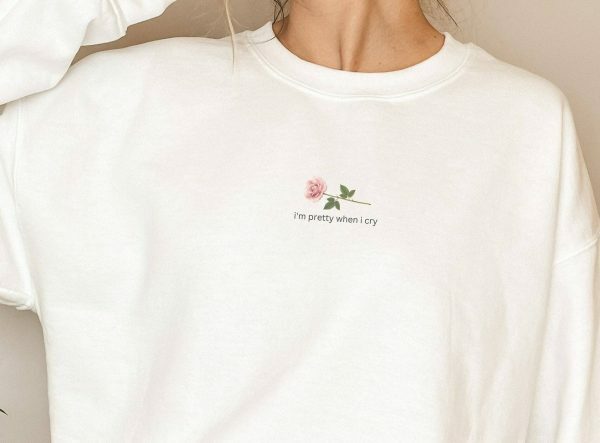 Y2K Aesthetic White Crew Neck Sweatshirt