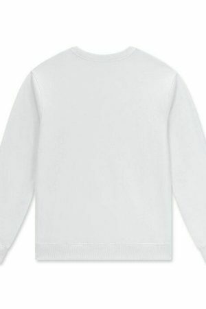 Y2K Aesthetic White Crew Neck Sweatshirt