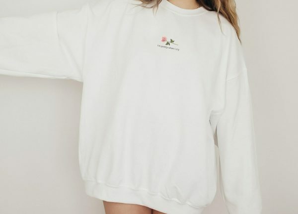 Y2K Aesthetic White Crew Neck Sweatshirt