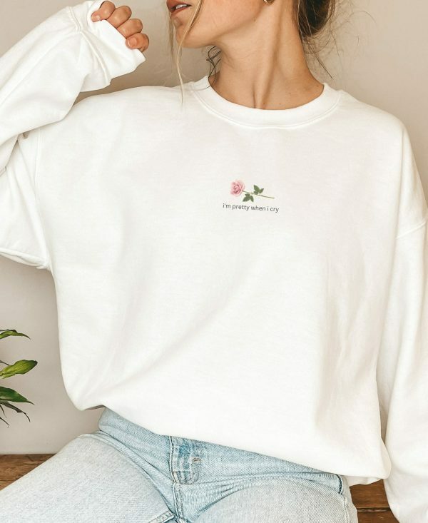 Y2K Aesthetic White Crew Neck Sweatshirt