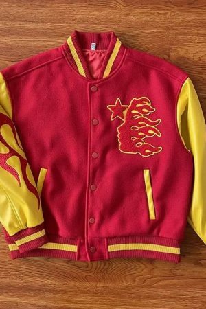 Y2K American Lion Embroidered Streetwear Bomber Jacket