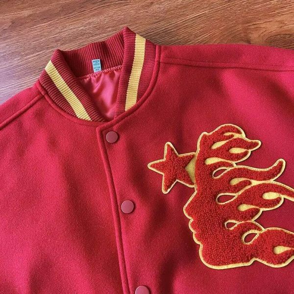 Y2K American Lion Embroidered Streetwear Bomber Jacket