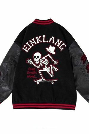 Y2K American Skull Patchwork Streetwear Jacket