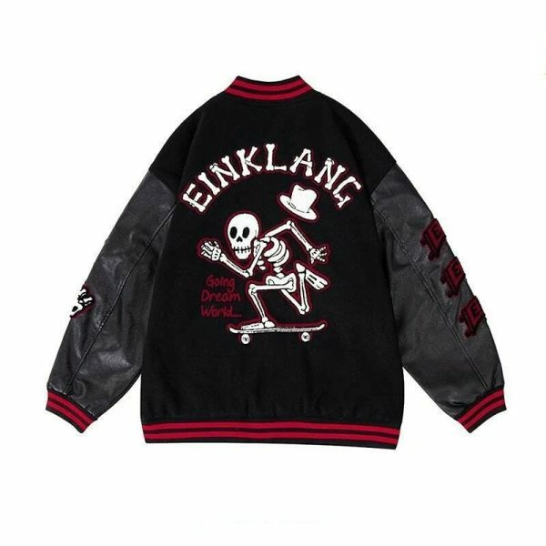 Y2K American Skull Patchwork Streetwear Jacket