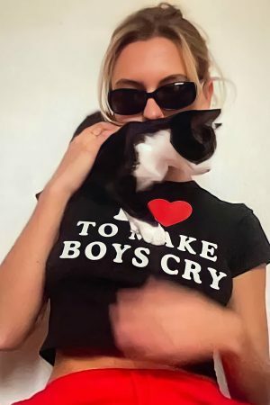 Y2K Angel Baby Boys Cry Crop Top - Funny 2000s Streetwear Tee