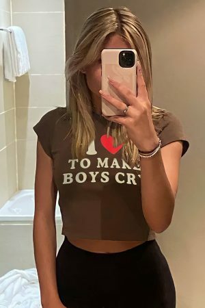 Y2K Angel Baby Boys Cry Crop Top - Funny 2000s Streetwear Tee