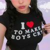 Y2K Angel Baby Boys Cry Crop Top - Funny Slogan Tee