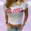 Y2K Angel Baby Do Not Disturb Crop Top Baby Tee - Streetwear Aesthetic