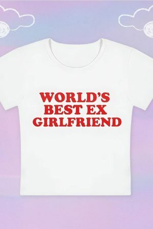 Y2K Angel Baby Ex Girlfriend Crop Top - Slogan Tee for Baddie Style