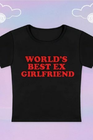 Y2K Angel Baby Ex Girlfriend Crop Top - Slogan Tee for Baddie Style