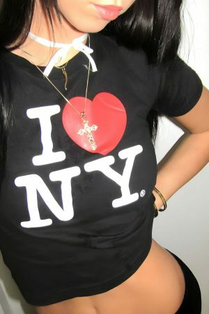 Y2K Angel Baby I Heart NY Crop Top - Custom Love Shirt 90s 2000s New York