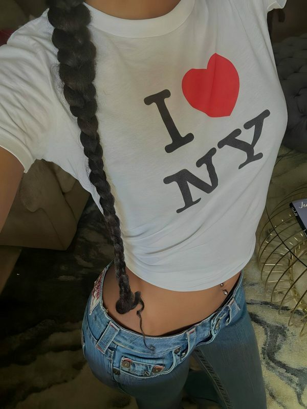 Y2K Angel Baby I Heart NY Crop Top - Custom Love Shirt 90s 2000s New York