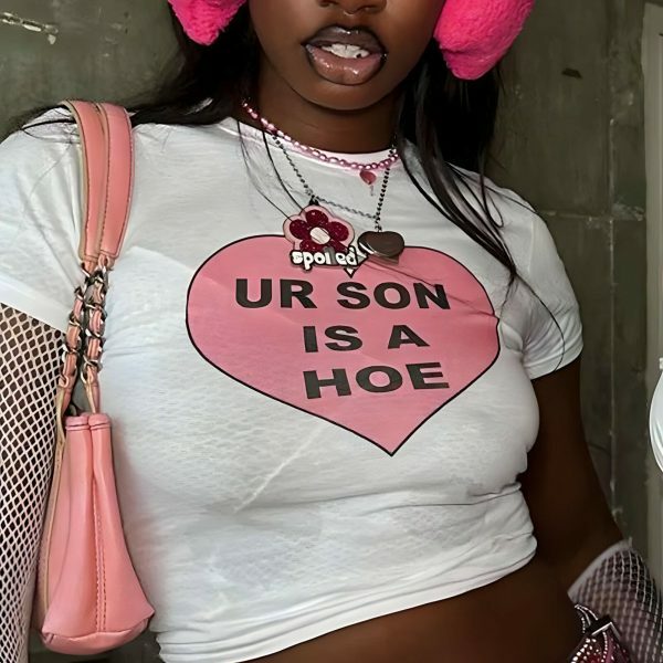 Y2K Angel Baby Slogan Crop Top - Streetwear Aesthetic Tee