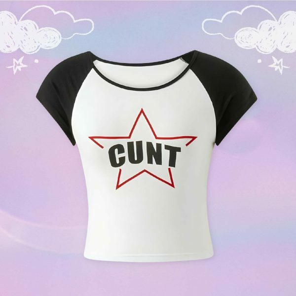 Y2K Angel Baby Star Crop Top - Slogan Tee, Funny 90s 2000s Shirt