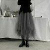 Y2K Asymmetric Mesh Tulle Long Skirt Streetwear Aesthetic