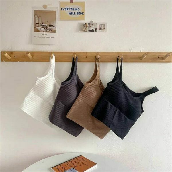 Y2K Backless Crop Top with Built-in Bra for Women