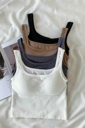 Y2K Backless Crop Top with Built-in Bra for Women