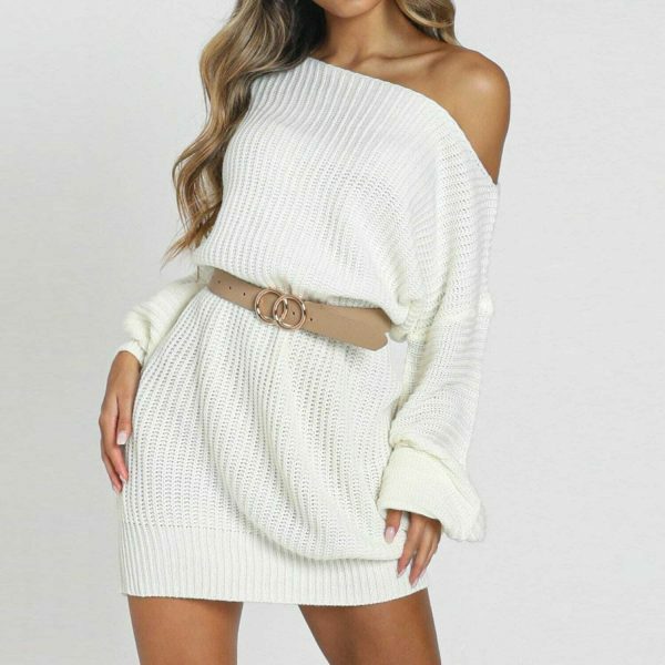 Y2K Balloon Sleeve Knit Mini Dress | Women's Streetwear Fashion