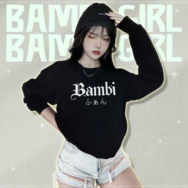 Y2K Bambi Sweatshirt - Streetwear Japanese Gothic Gamer Aesthetic