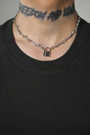 Y2K Barbed Wire Jewelry Set: Choker, Necklace, Bracelet