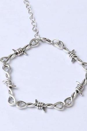 Y2K Barbed Wire Jewelry Set: Choker, Necklace, Bracelet