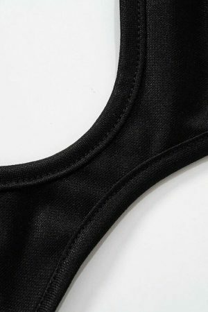 Y2K Black Bandage Spaghetti Strap Crop Top - Streetwear Aesthetic