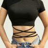 Y2K Black Crop Top for Streetwear Fashion