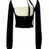 Y2K Black Ribbon Choker Streetwear Top